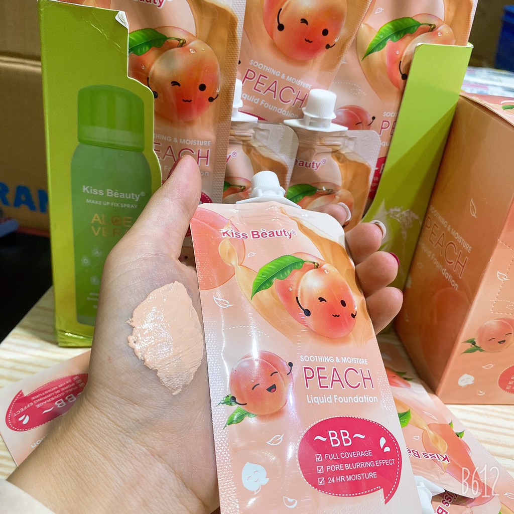 Túi kem nền kissbeauty đào siêu kute G410 | BigBuy360 - bigbuy360.vn