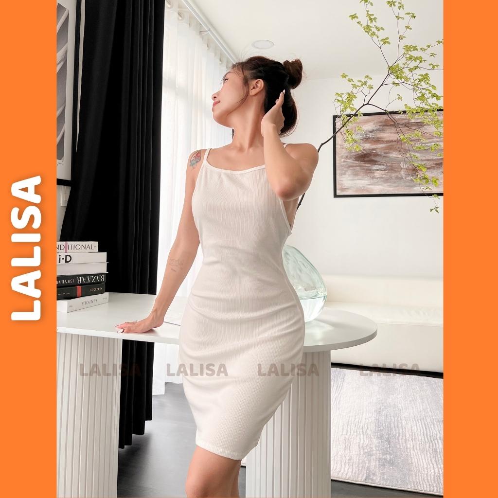Váy Body 2 Dây LALISA Đầm Ôm Body Hai Dây Sợi Mảnh Thiết Kế Hở Lưng Sexy Sang Trọng VDE34