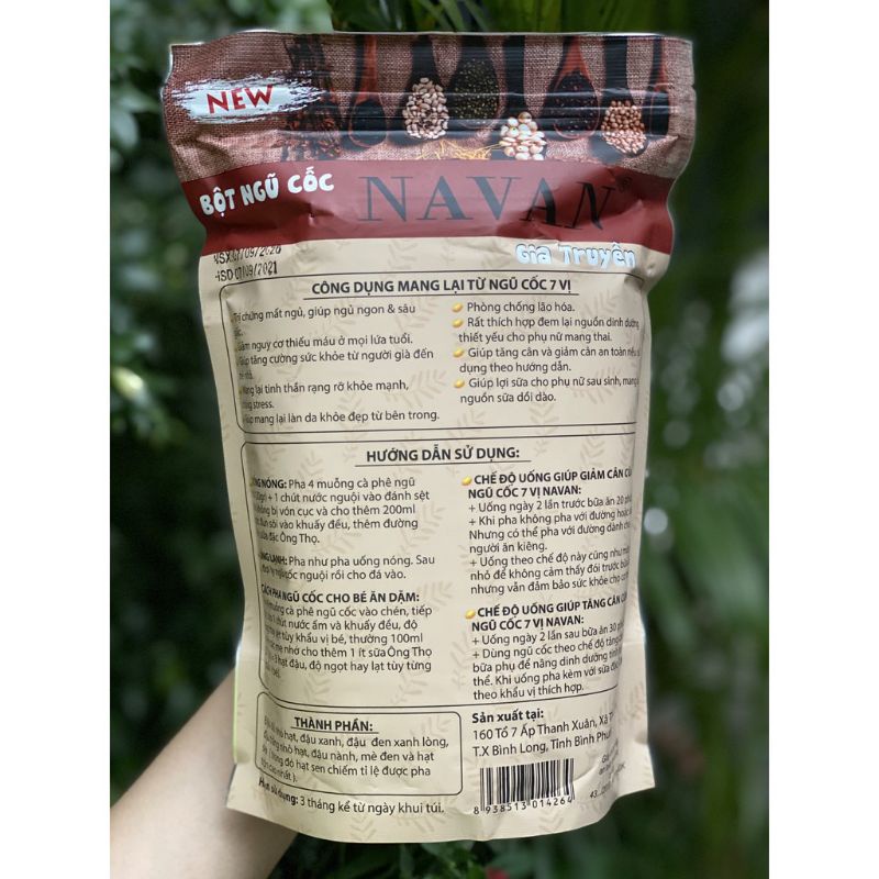 Bột ngũ cốc navan gia truyền 7 vị chính hãng - ngũ cốc lợi sữa giảm cân