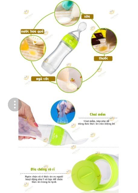 Bình ăn dặm Gb baby silicon 120ml