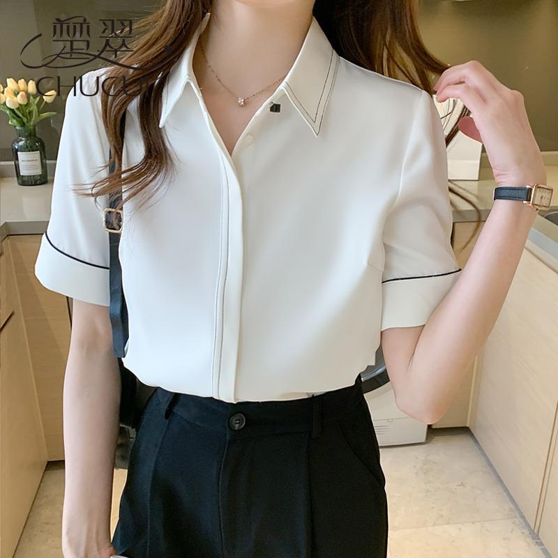 Áo Sơ Mi Chiffon Tay Ngắn Dáng Rộng Thời Trang Mùa Hè Dành Cho Nữ