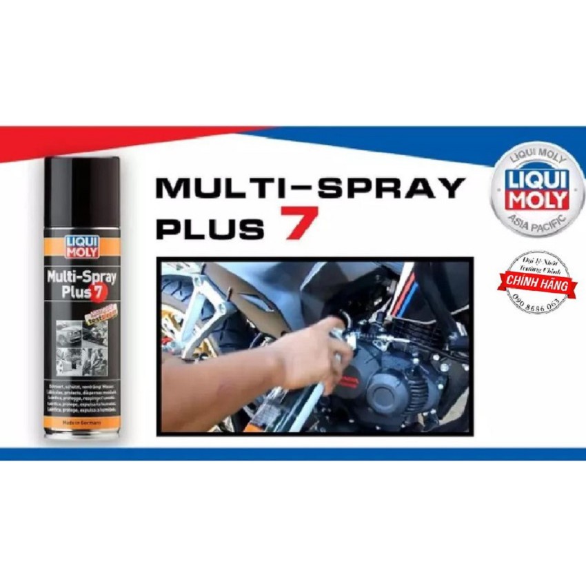 [ HỮU ÍCH ] Chai xịt tẩy gỉ sét, bôi trơn đa năng Liqui Moly Multi-Spray Plus7 mã 3305 Tăng khả năng chống ẩm. 500ml