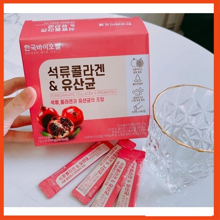 Collagen Lựu Đỏ Hàn Quốc 30 Gói  đẹp da, thải độc gan, mờ nám của hàn quốc