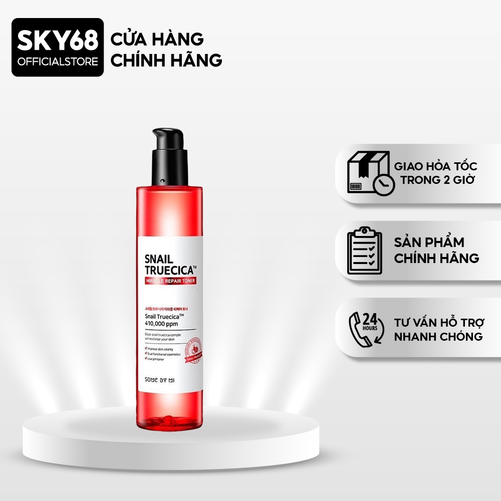 Nước Hoa Hồng Cân Bằng Da, Giúp Da Săn Chắc Chiết Xuất Ốc Sên Some By Mi Snail Truecica Miracle Repair Toner 135ml