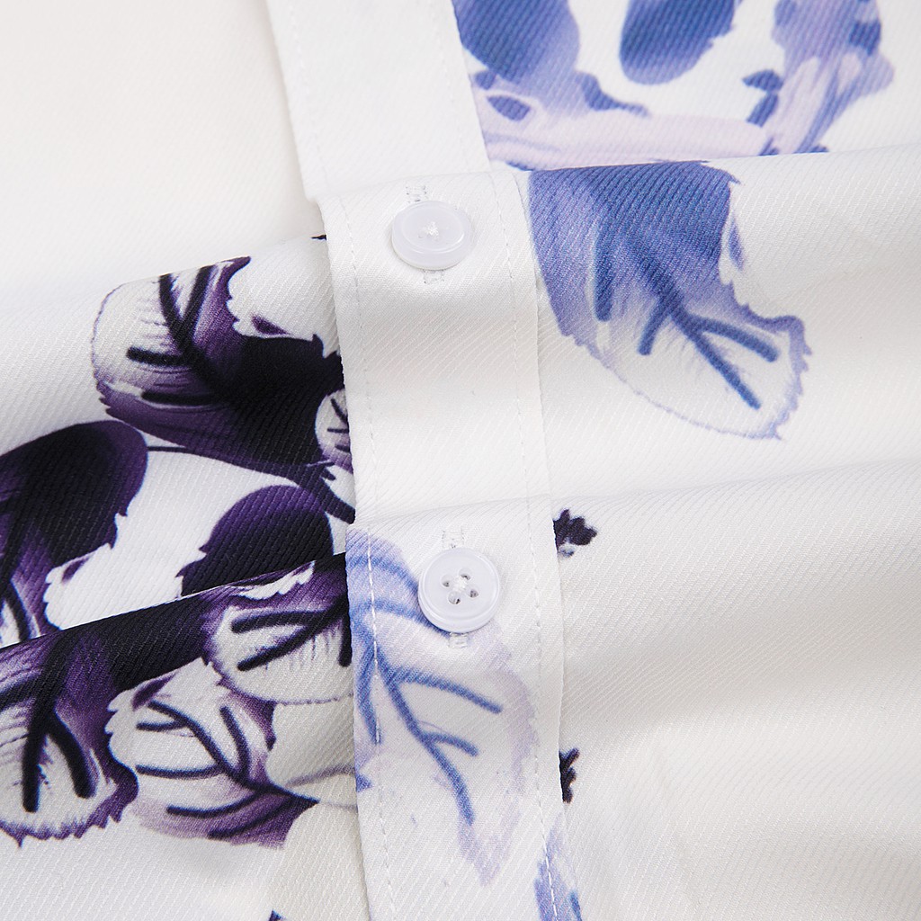 Áo sơ mi nam ngắn tay vải lụa thiết kế hoạ tiết hoa phối màu  - ZUMAN - ASM12 | BigBuy360 - bigbuy360.vn