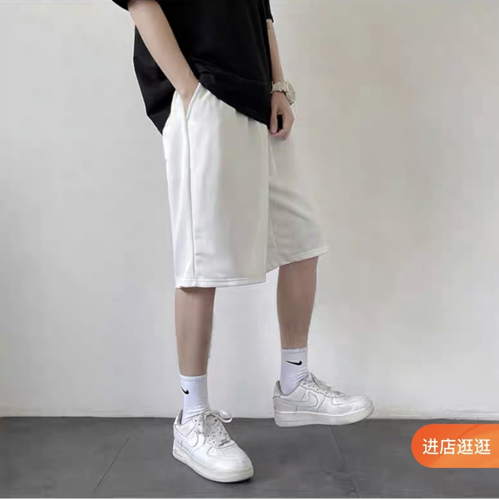 Quần đùi nam nữ unisex form dài ống rộng chất dày mát trơn 3 màu