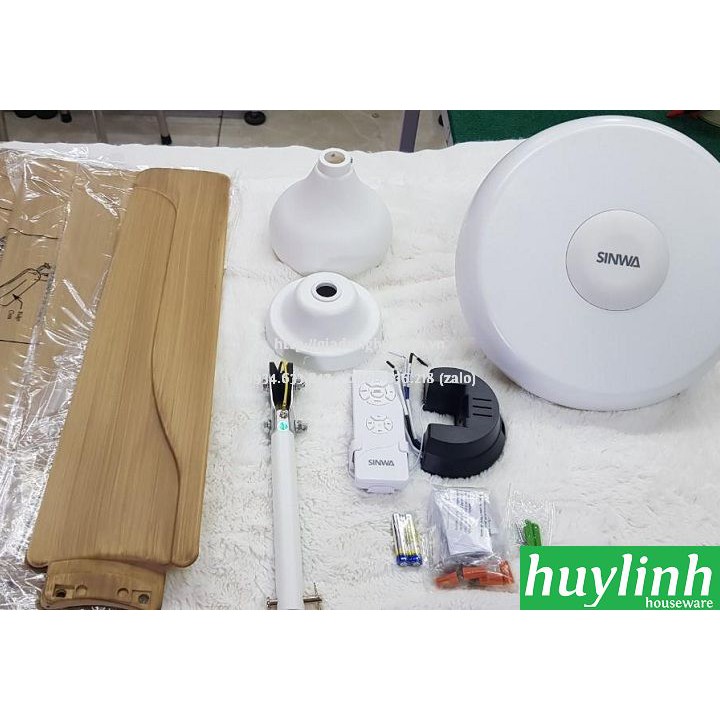 [Mã 159ELSALE hoàn 7% đơn 300K] Quạt trần cánh nhựa Sinwa SL43 - 5 cánh - Có Remote