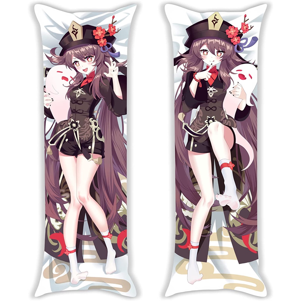 Vỏ Gối Ôm In Hình Anime Genshin Va Chạm Hu Tao Dakim Sakura Ôm Body 2 Mặt