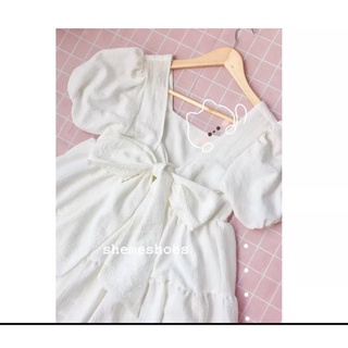 Đầm babydoll thắt nơ lưng