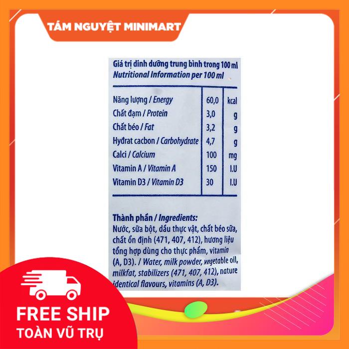 Túi sữa tươi Vinamilk không đường 220ml