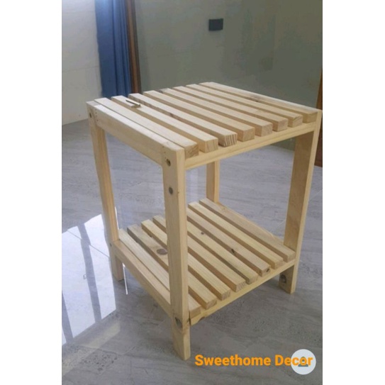 ♥️ Kệ Tab đầu giường 2 tầng♥️ 100% gỗ thông ✅ (hàng chất lượng, bao giá thị trường)