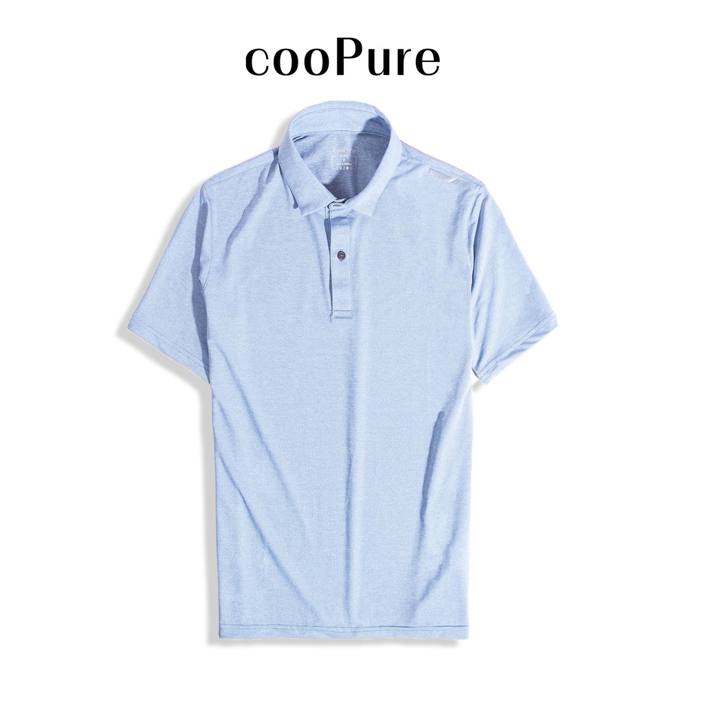 Áo polo nam cooPure màu xanh nhạt, vải Rayon mix sợi Viscose dòng active khỏe khoắn NO.1335 (5 màu)