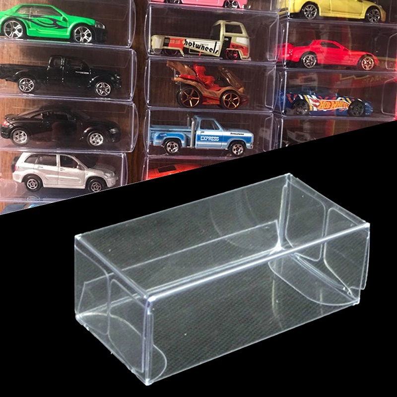 Set 10 / 20 / 30 / 50 Hộp Nhựa PVC Trong Suốt Trưng Bày Mô Hình Xe Hơi / Đồ Chơi Chống Bụi Chất Lượng Cao