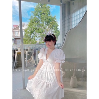 ĐẦM XÒE 3 TẦNG CỔ V [ TNT Shop Bigsize 60kg - 90kg ] Ảnh thật 100%