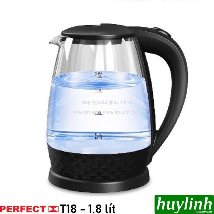 Bình ấm đun siêu tốc thuỷ tinh Perfect PF-T18 - 1.8 lít