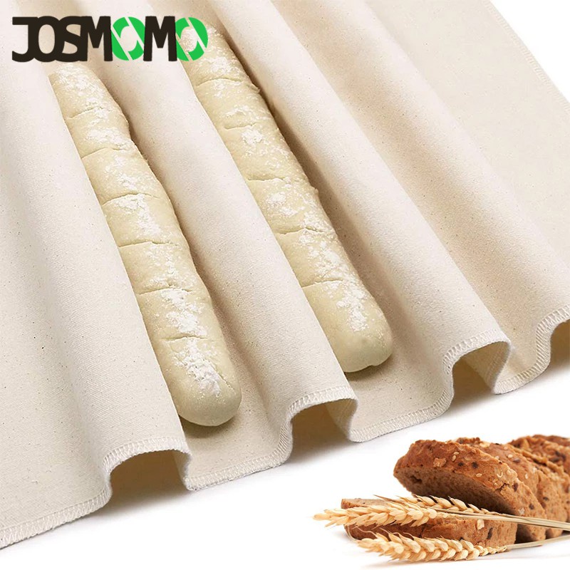 JOSMOMO 1pc Vải chống thấm, vải 100% cotton để nướng bột bánh mì, vải lanh tự nhiên, dụng cụ tạo hình cho bánh mì Pháp, bánh mì, ciabatta, 3 kích cỡ