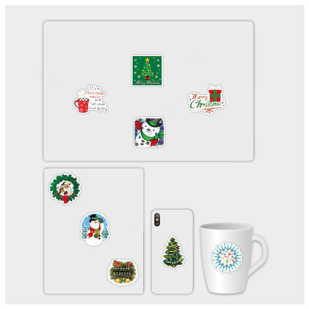 BORAG Miếng Dán Trang Trí Giáng Sinh Chống Nước Hình Ông Già Noel Tuần Lộc Hoạt Hình