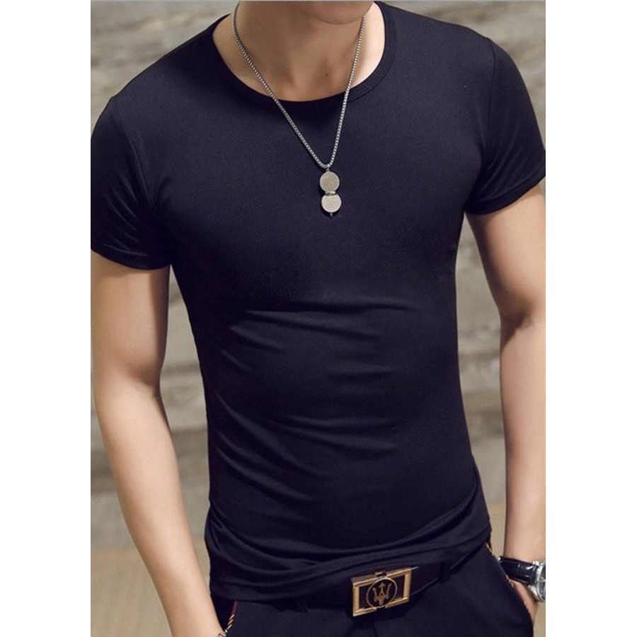 Áo Thun Nam Đen Chất Co Giãn Nhẹ