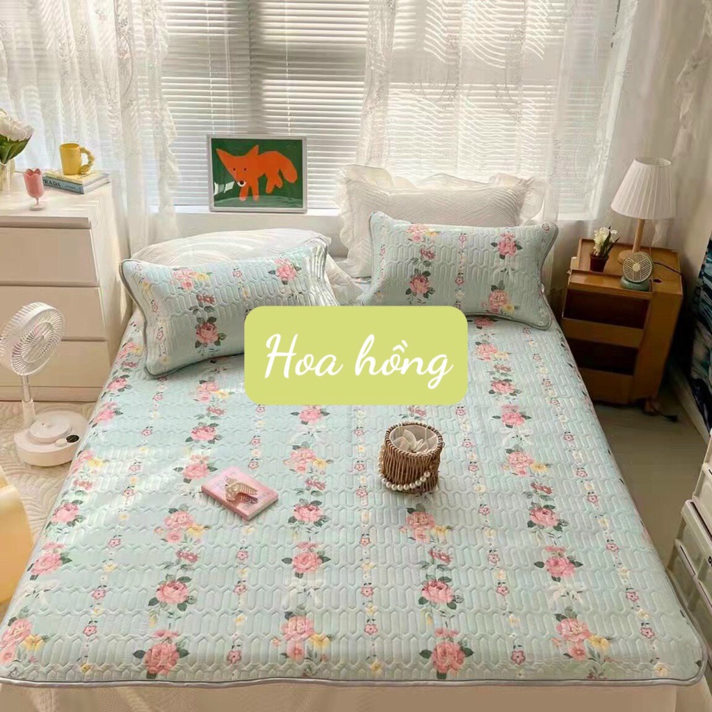 Siêu phẩm hot nhất mùa hè - chiếu điều hòa cao su non 5D Tencel -thỏ sắc màu