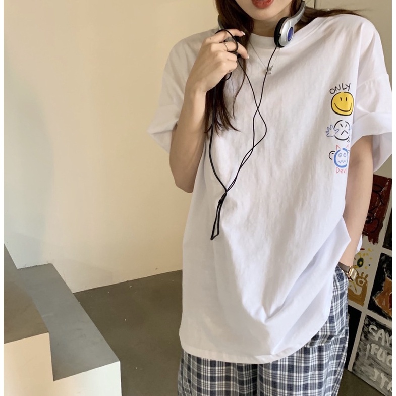 Áo phông 3 mặt cười xếp dọc TH6