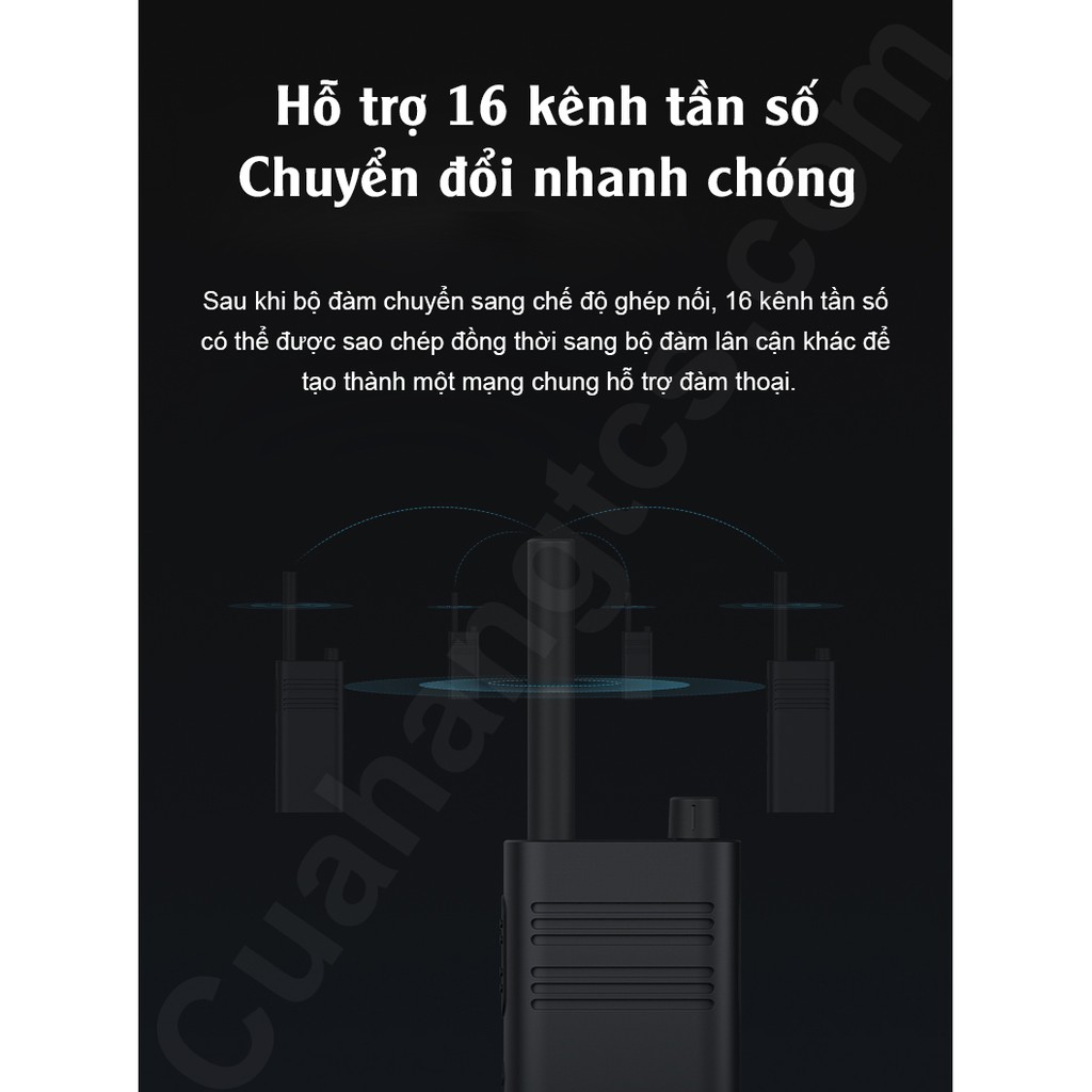 Xiaomi Bộ Đàm Cầm Tay Lite Intercom 16 Kênh Công Suất Cao Phạm Vi Mở Rộng Hai Hướng Sạc USB Tiện Dụng