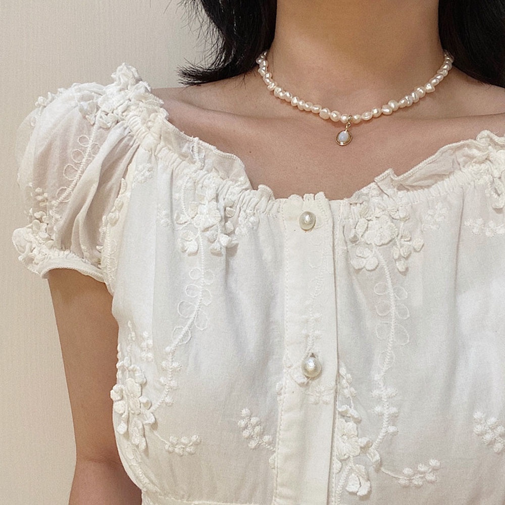 Vòng Cổ Choker Đính Hạt Ngọc Trai Tự Nhiên Nhiều Màu Sang Trọng Phong Cách Pháp Thời Trang Cho Nữ