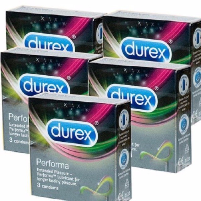 Combo 5 hộp Bao cao su Durex Performa hộp 3c giá tốt có chất kéo dài thời gian