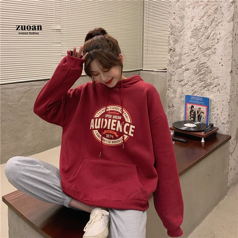 Áo Hoodie Nỉ Chữ Nhật Form Rộng Tay Phồng, Áo Hoodie Màu Đen Unisex