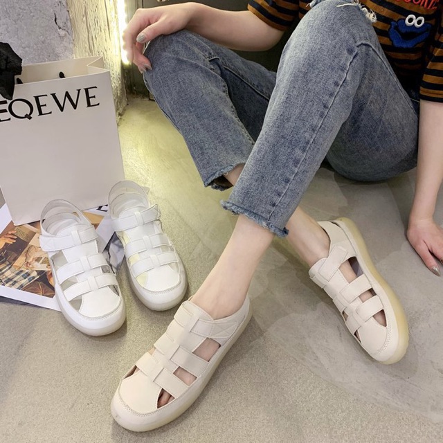 Dép sandal nữ quai da 🌺FREESHIP🌺 đế cầu vồng siêu mềm êm chân