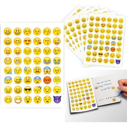 48 Miếng Dán Hình Emoji Mặt Cười Trang Trí Điện Thoại/Notebook/Laptop