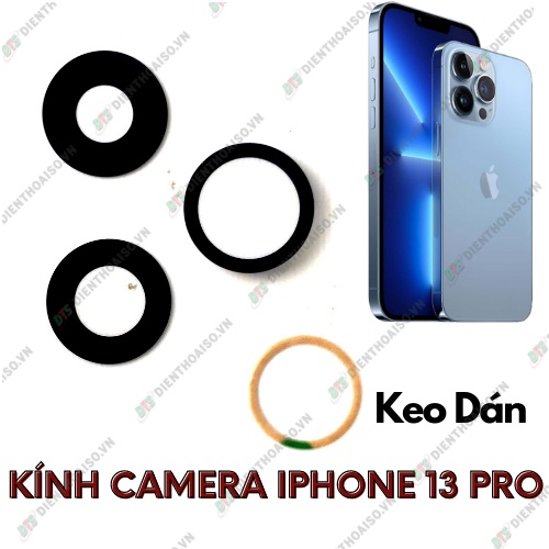 Kính camera iphone 13 pro kèm keo dán