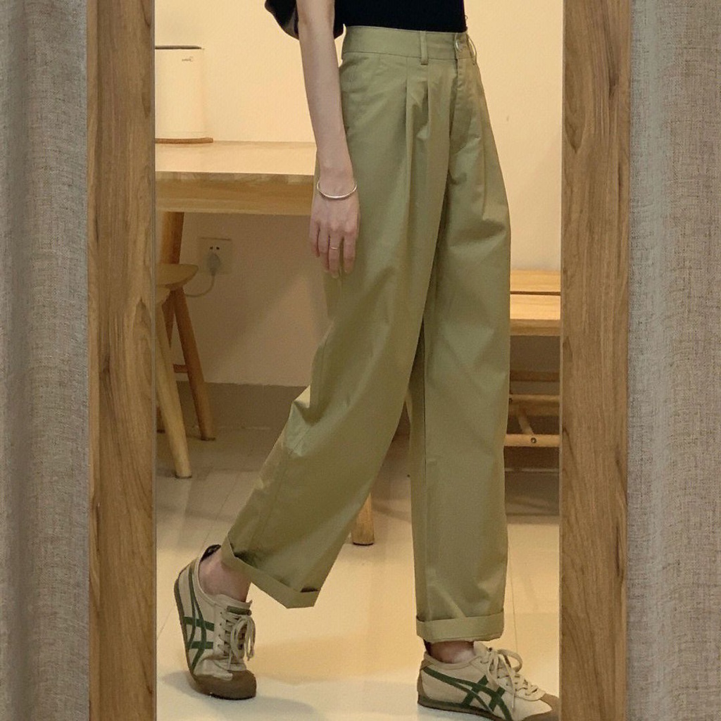 Quần Short Ống Rộng Lưng Cao Thời Trang Hàn Quốc Cho Nữ