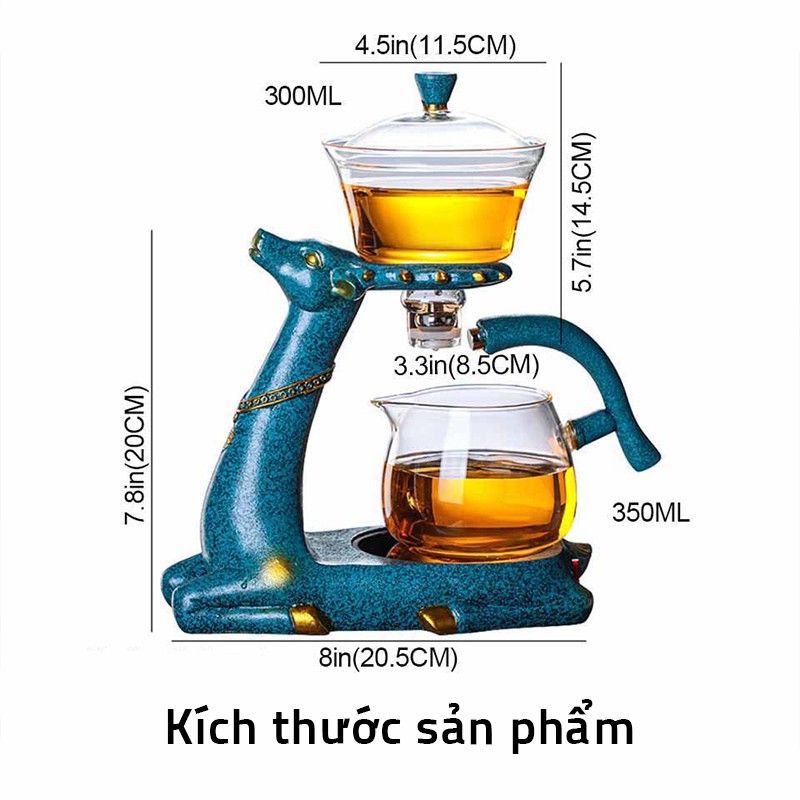 Bộ Pha Trà Tuần Lộc Bằng Gốm Sang Trọng Và Tinh Tế