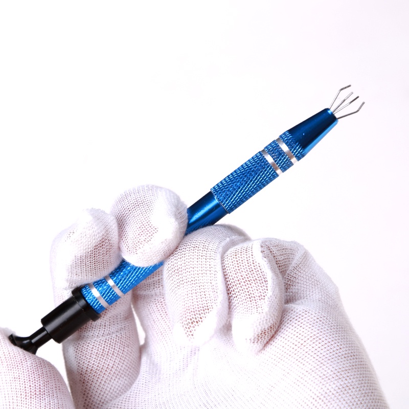 Bộ dụng cụ lube switch, lube stab bàn phím cơ gồm nhíp gắp, cọ lube, stem picker, hộp nhôm