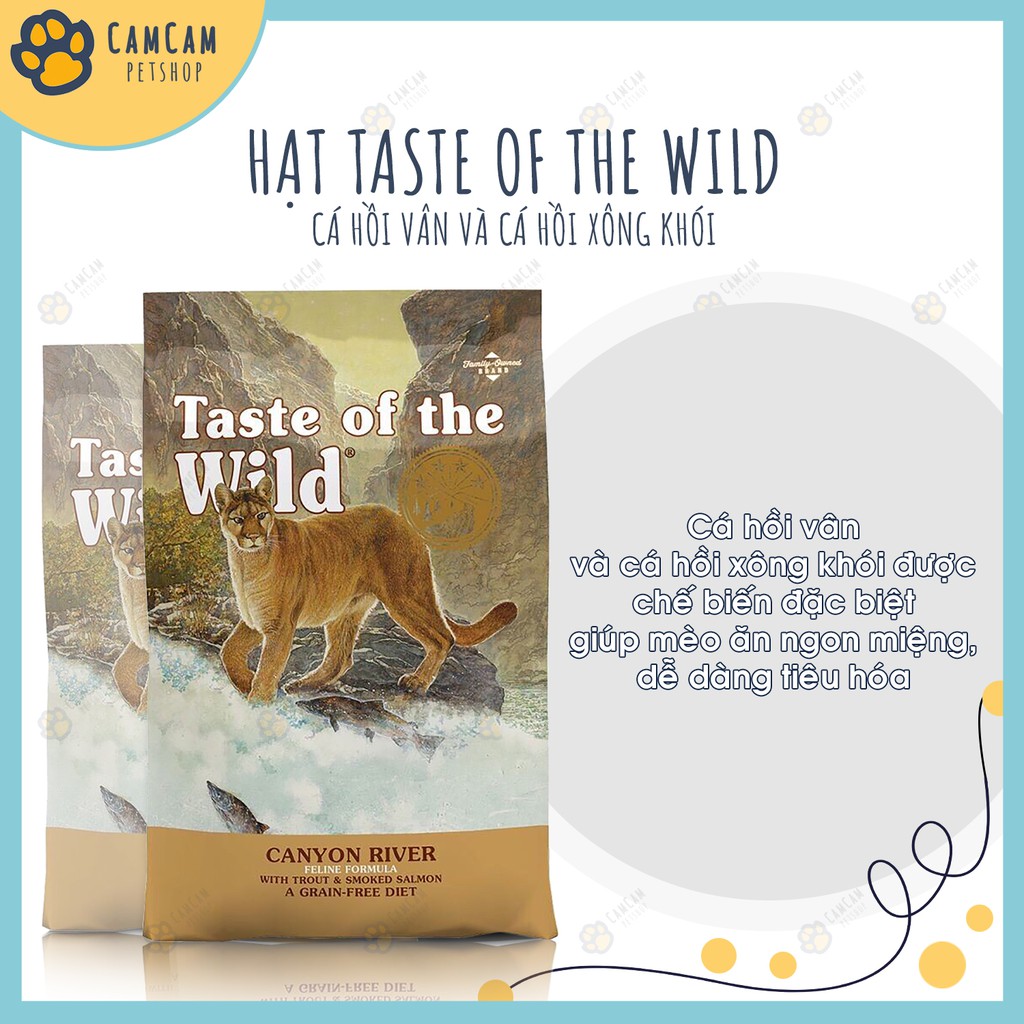 Thức ăn hạt cho mèo Taste Of The Wild - Thức ăn khô đa đạm cho mèo, Hạt Taste Of The Wild dành cho mèo mọi lứa tuổi