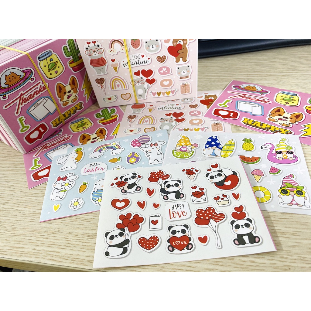 Set Sticker nhiều hình thương hiệu, họa tiết chống nước, dán trang trí laptop, mũ bảo hiểm, vali, xe ga(Giao ngẫu nhiên