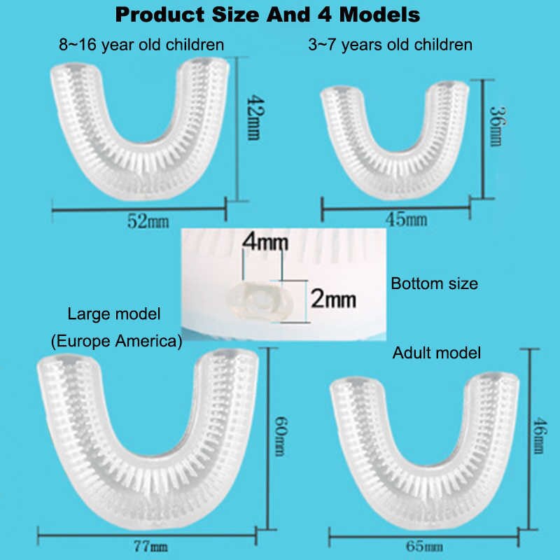 Bàn chải đánh răng cho bé chữ u chất liệu Silicon chịu được lực cắn, cho bé từ 2 tuổi - 6 tuổi