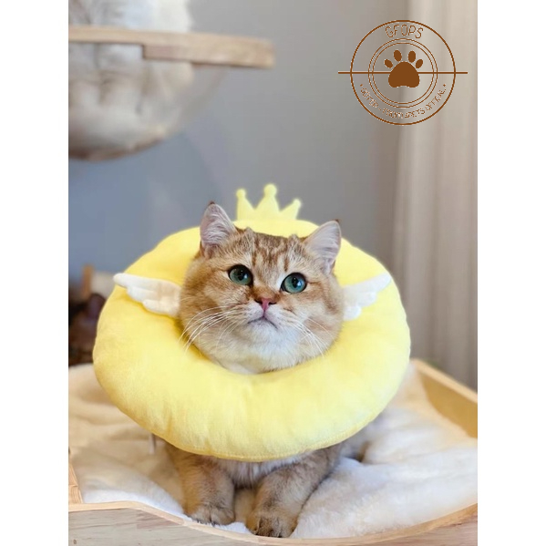 Vòng chống liếm/ Gối chống liếm Elizabeth cho chó mèo mẫu Thiên Thần có dây rút chỉnh size - 4pets official
