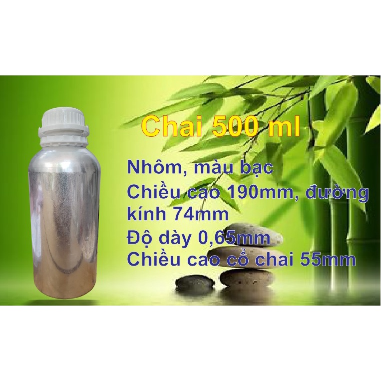 Chai đựng tinh dầu, chai đựng nước hoa, bằng nhôm, chai 500ml, chống bay hơi