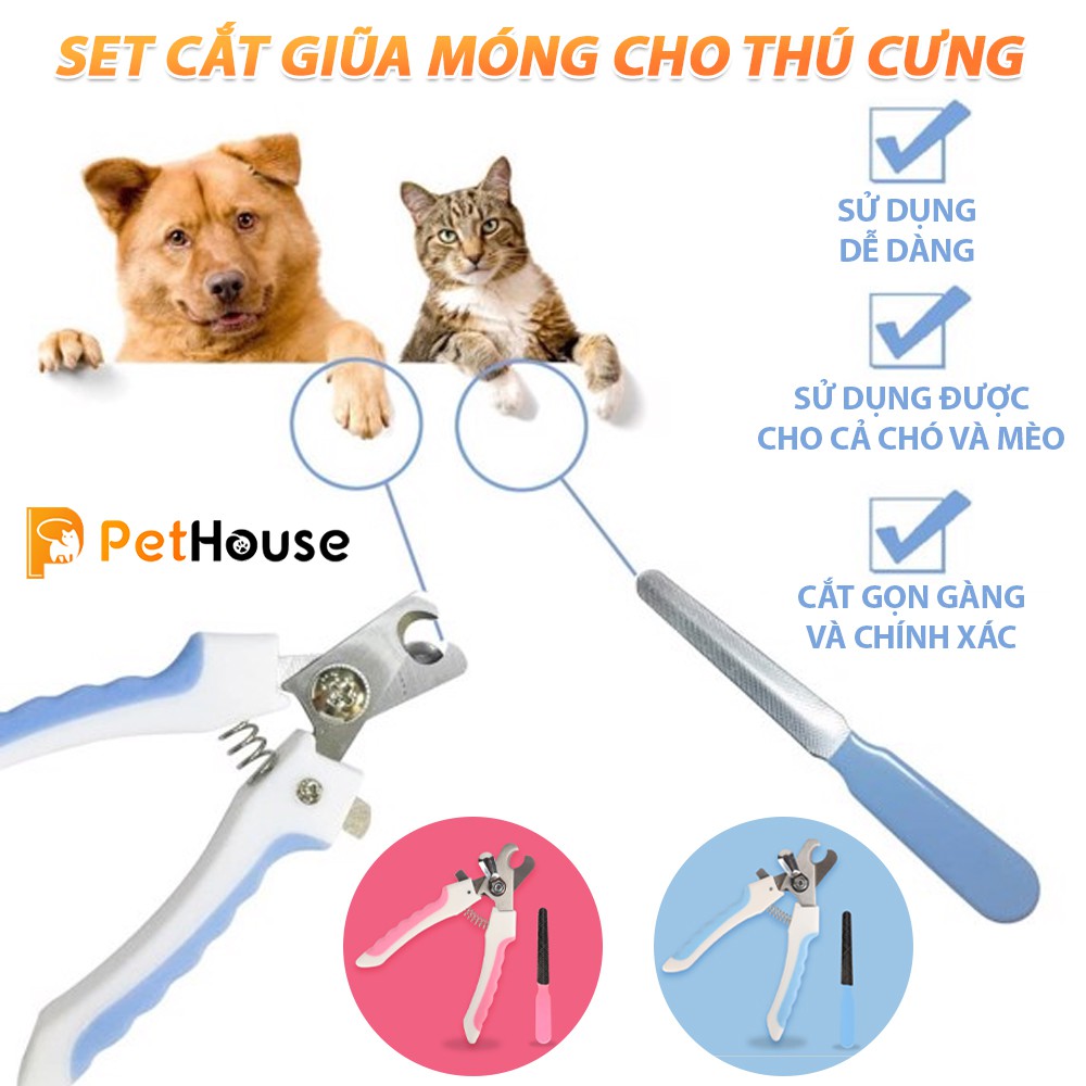 Set cắt giũa móng cho thú cưng (kềm cắt và giũa móng)
