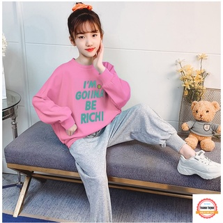 Bộ quần áo thu đông cho bé gái THANH THỊNH 4-14 tuổi mẫu Mặt Cười. Thiết kế cá tính, đường may kỹ.