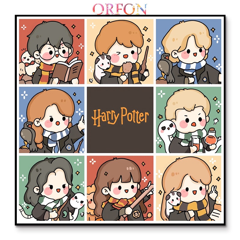 Bộ Tranh Thêu Chữ Số DIY Hình Nhân Vật Hoạt Hình Harry Potter~20*20/30*30cm