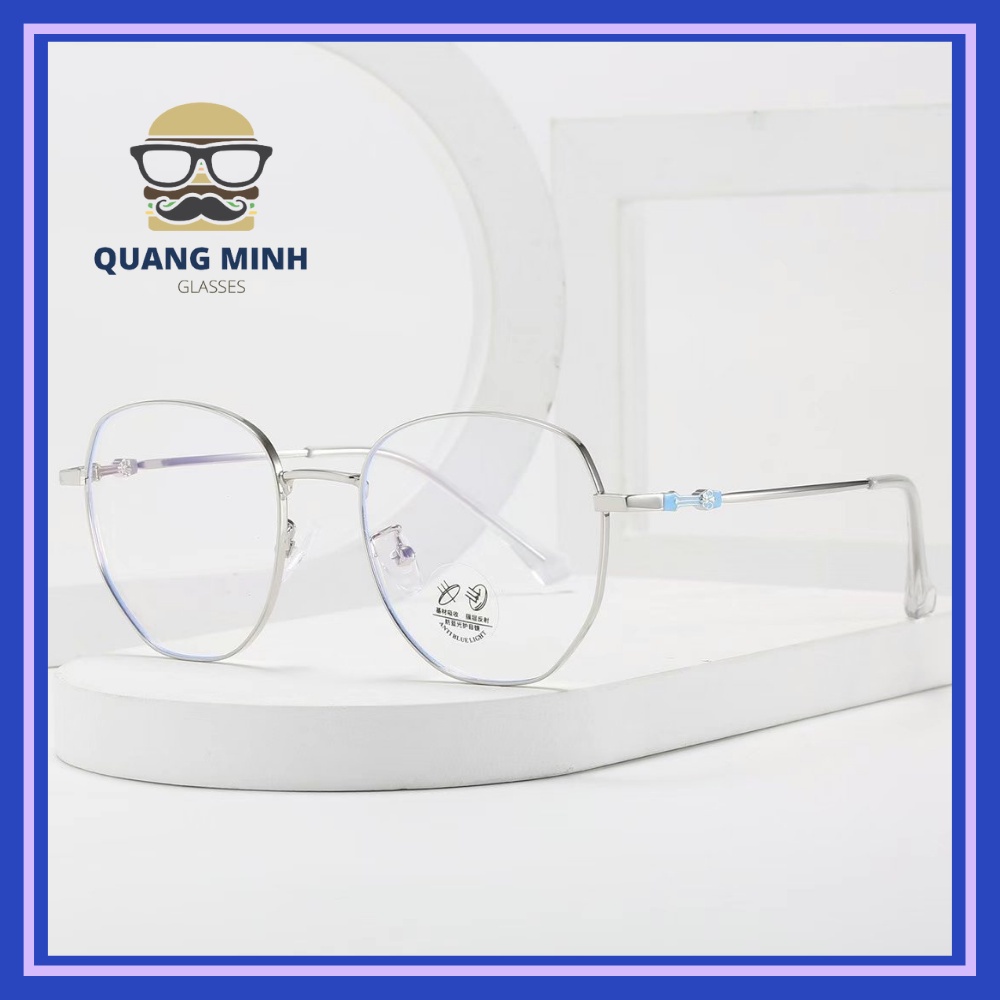 Gọng Kính Hợp Kim Đa Giác Thanh Mảnh,  Nhẹ Nhàng -Chống Tia UV-Chống Ánh Sáng Xanh- Mã 72573