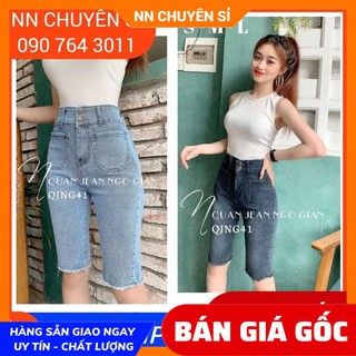 Quần Ngố Lửng Nữ CẠP CAO Chất Jean Co Giãn Ôm Dáng Siêu Đẹp Siêu  3 Màu QJNG41