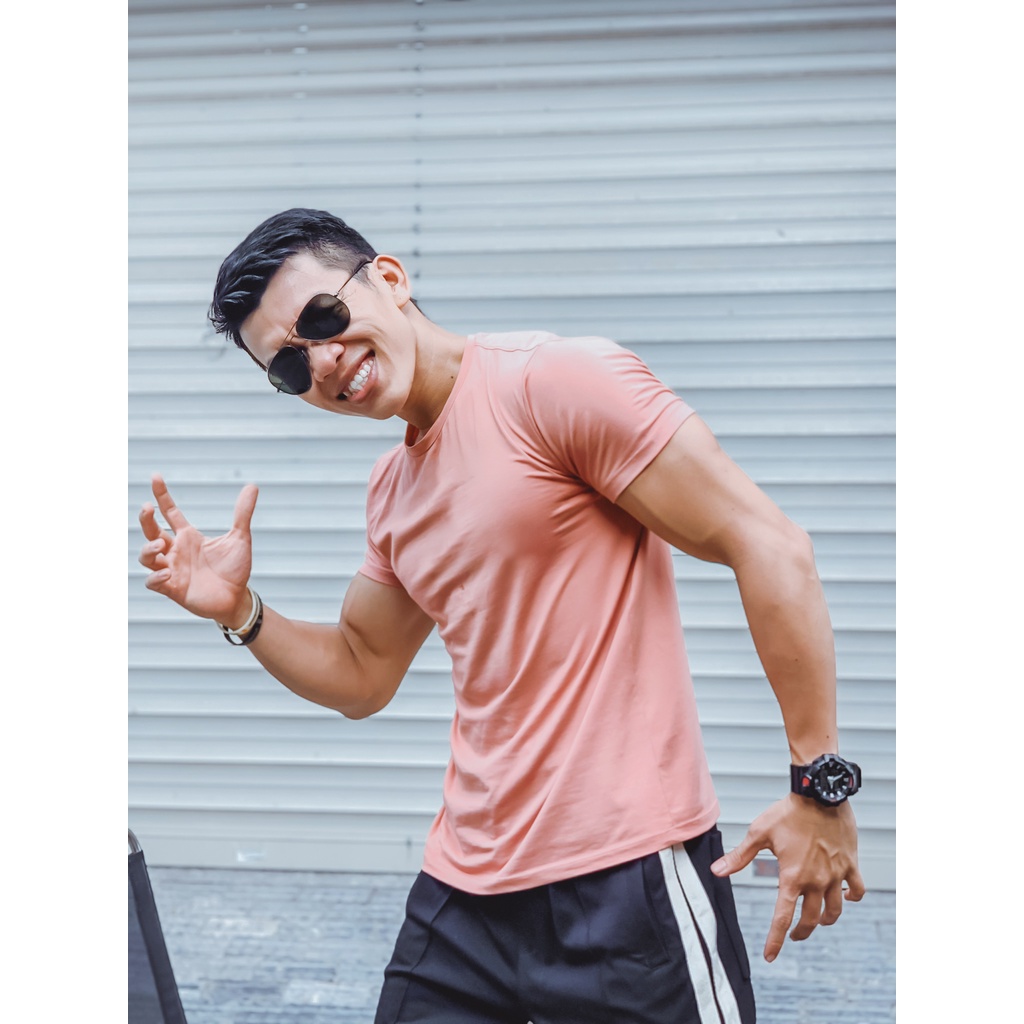 Áo thun body LÀNG HOA WORKOUT - Áo thun nam tập luyện