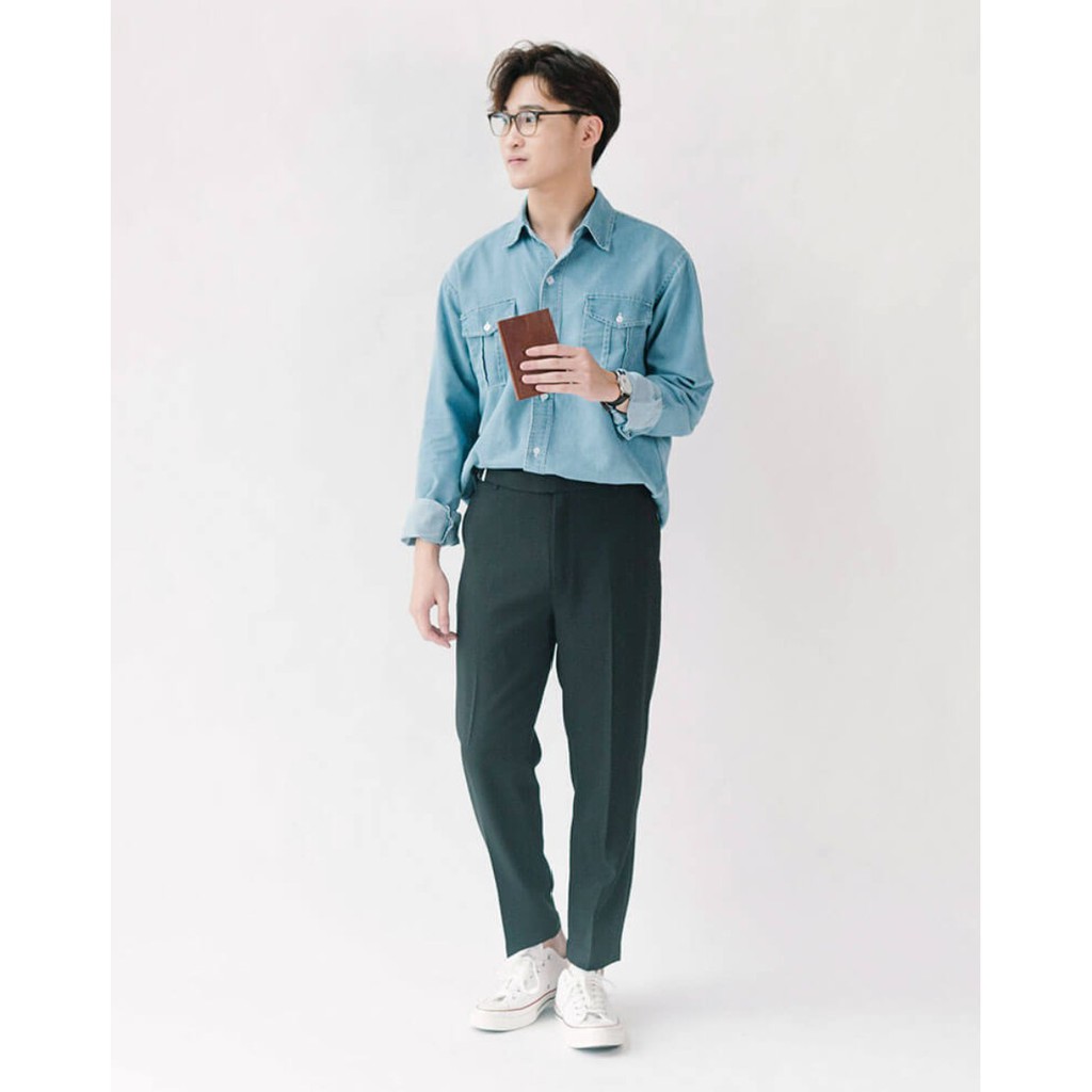 Áo Sơ Mi Vải Bò Nam SSSTUTTER Retro Denim Shirt