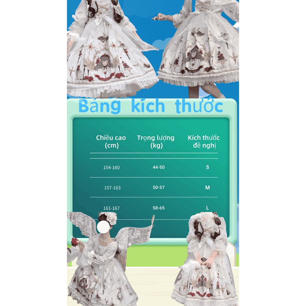 Đầm lolita mềm mại có lớp lót bên trong phong cách thời trang Nhật Bản cho nữ