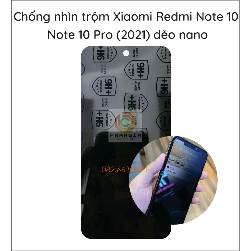 Dán cường lực chống nhìn trộm Xiaomi Redmi Note 10 / Note 10s / Note 10 Pro (2021) dẻo nano