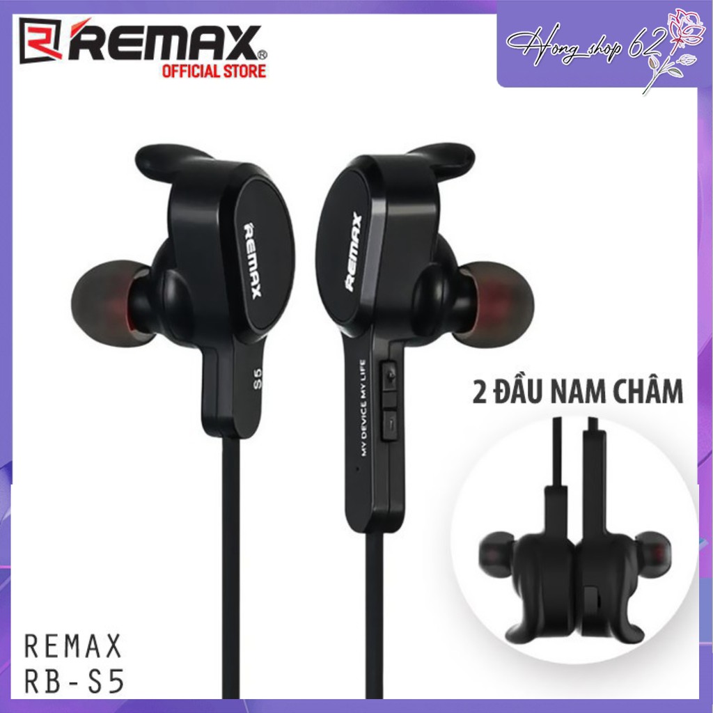 Tai nghe Bluetooth Remax RB-S5 hai đầu hít nam châm