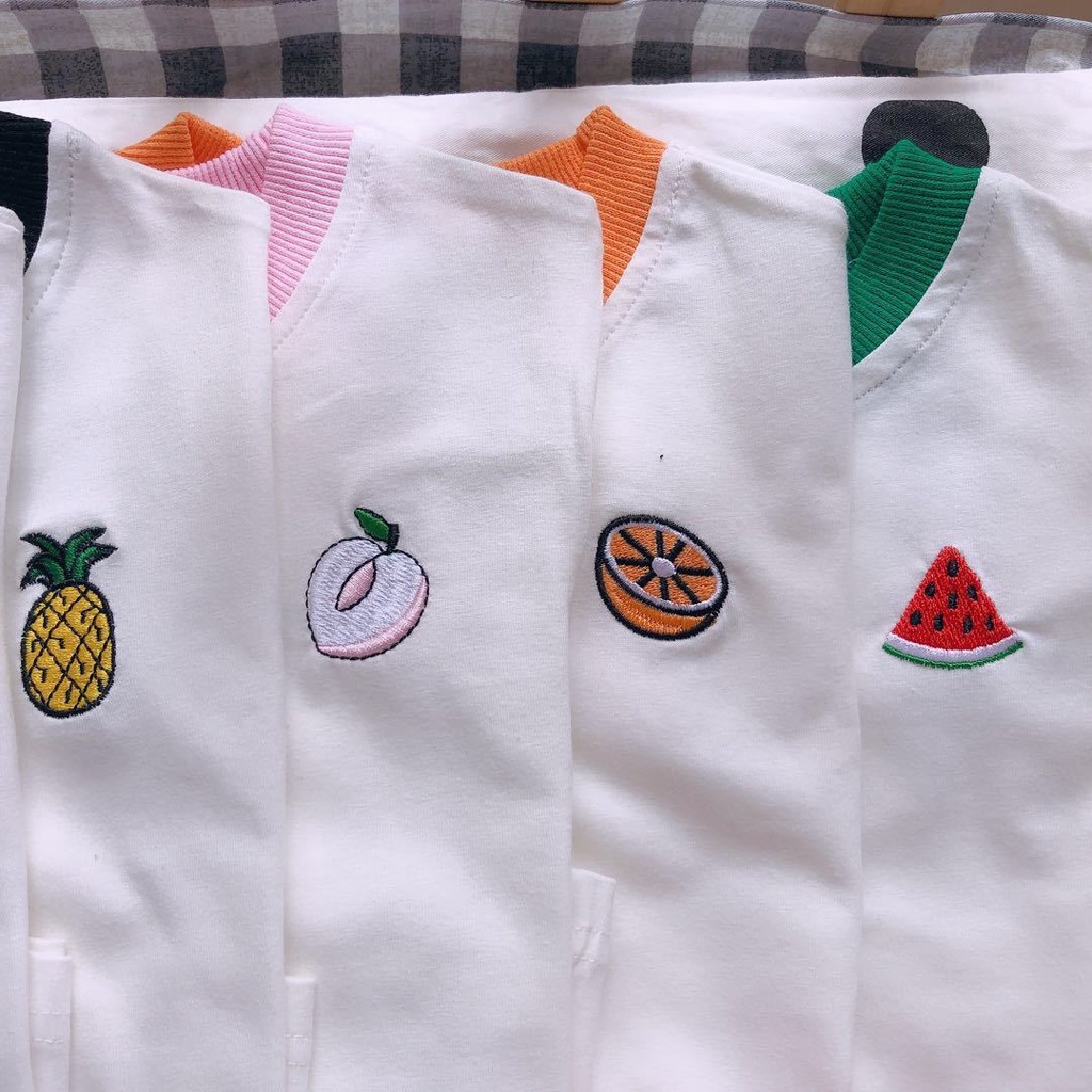 Bộ đồ bé trai 0 tuổi Quần áo trẻ em hàn quốc 20 sản phẩm mới short ngắn tay họa tiết trái cây dễ thươngj
